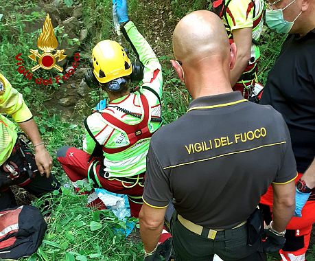 I soccorritori hanno operato in una zona difficile da raggiungere